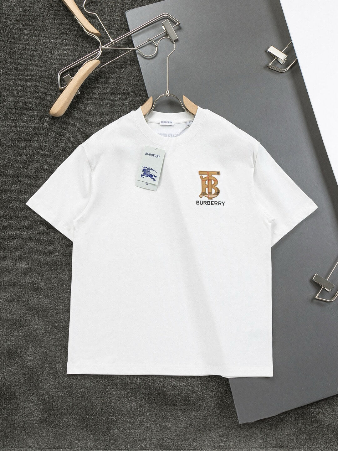 Brown Striped Embroidery T Shirt