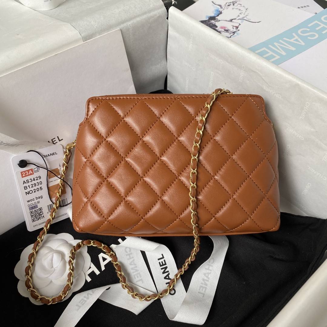 ?CH*EL23A Golden Little Lion Chain Bag AP3429, Top Quality Size: 19 * 13 * 8cm