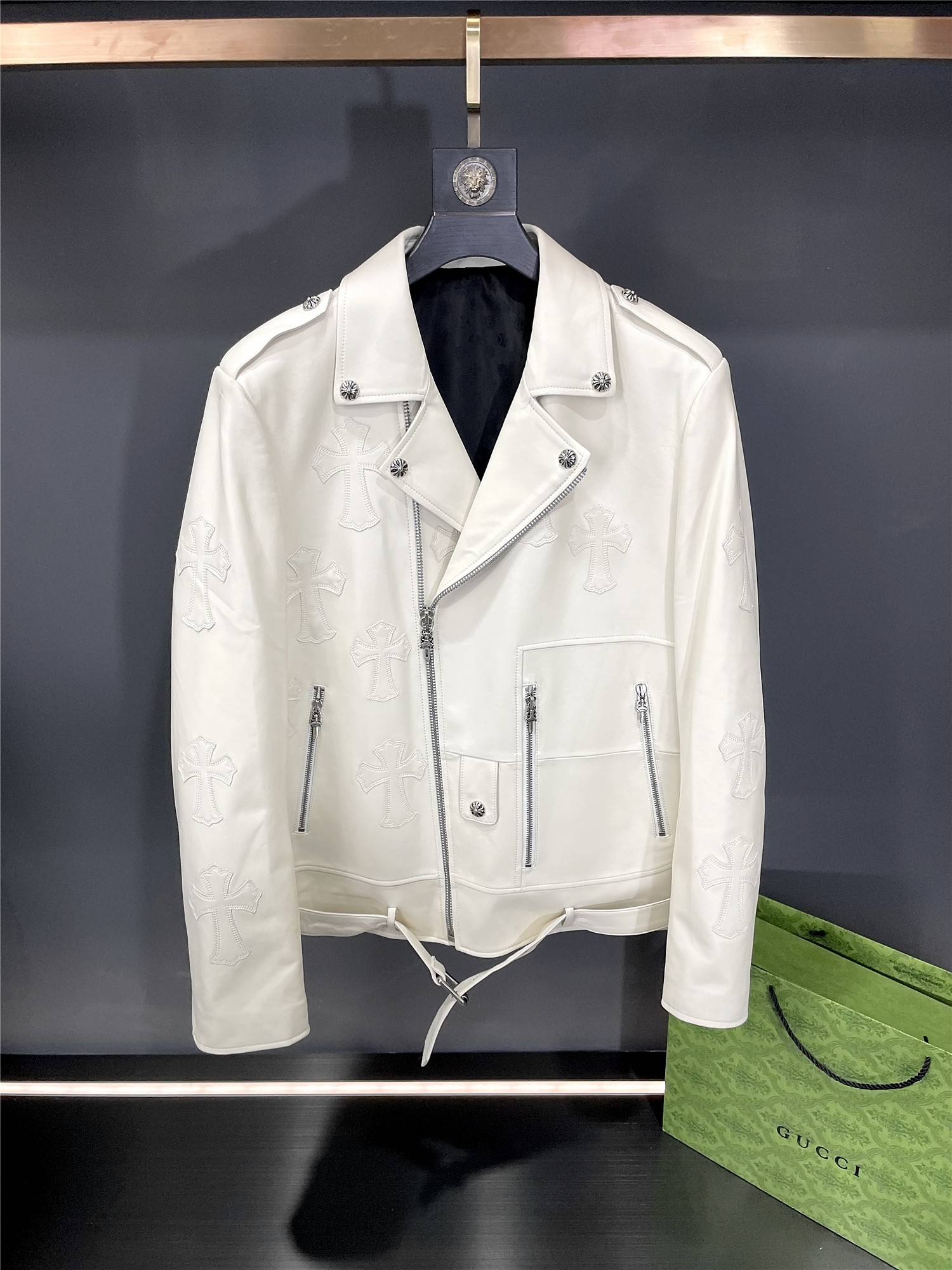 Ch*0me He**ts motorcycle leather jacket