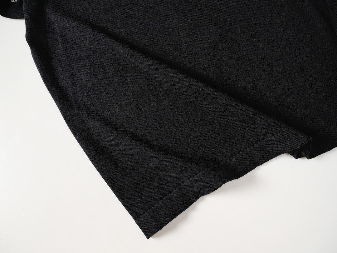 Letter Sleeve Knit T Shirt