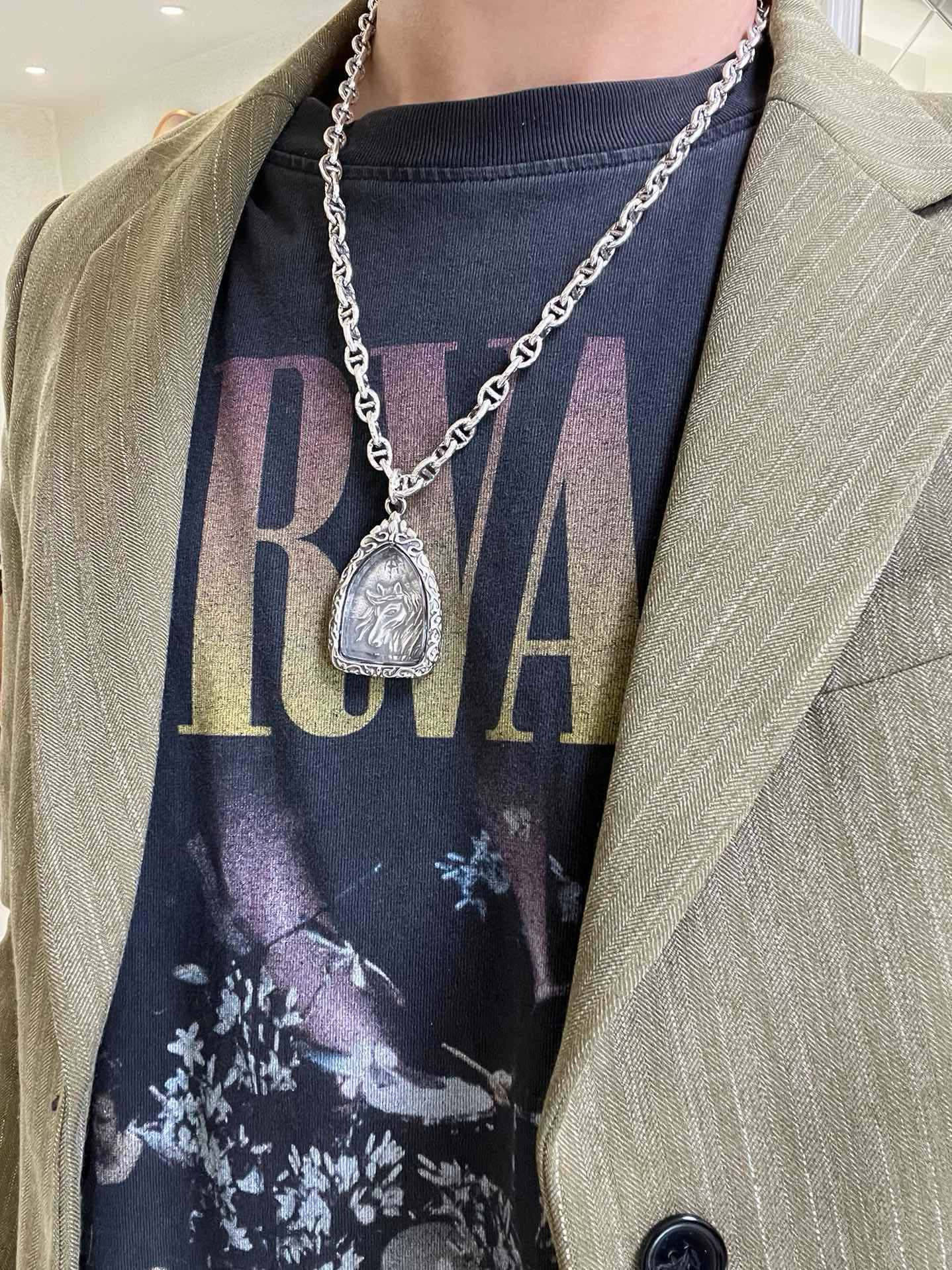 Hermès necklace, Hermès necklace series jewelry, imported and customized. High-end chain, classic match, a must-have for men and women!