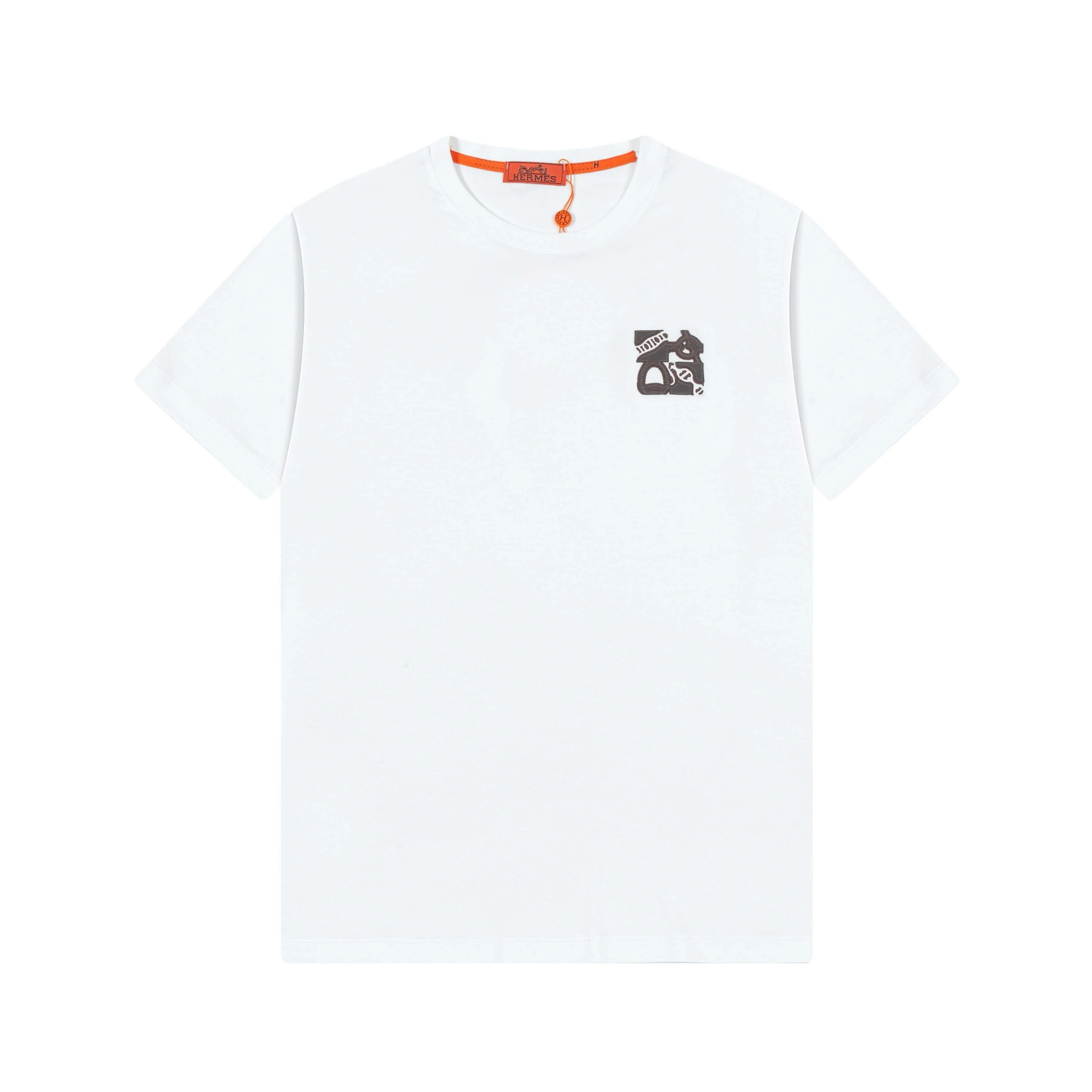 Embroidered Leather Patch T-Shirt