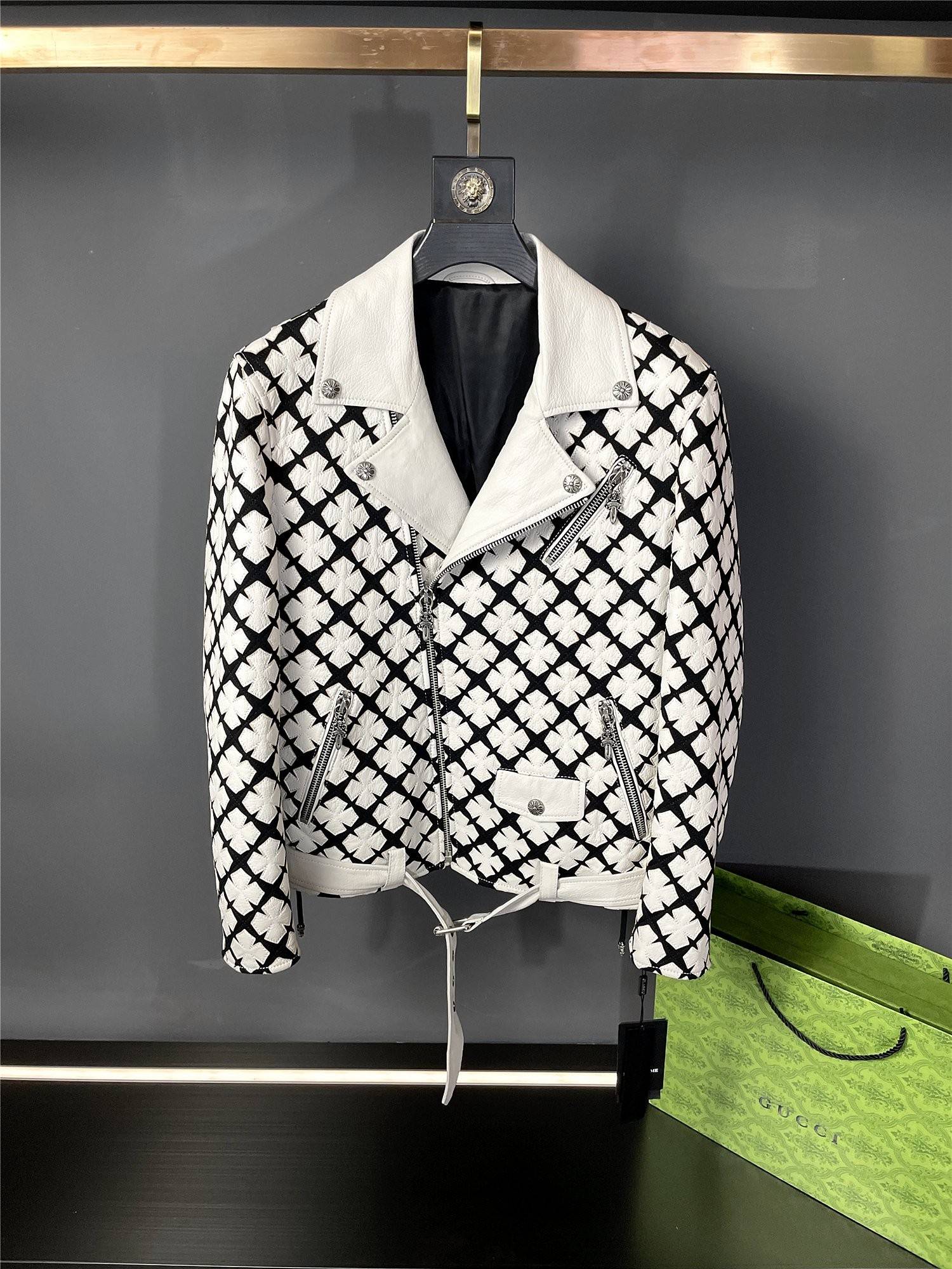 Ch*0me He**ts paris fashion week catwalk style leather jacket
