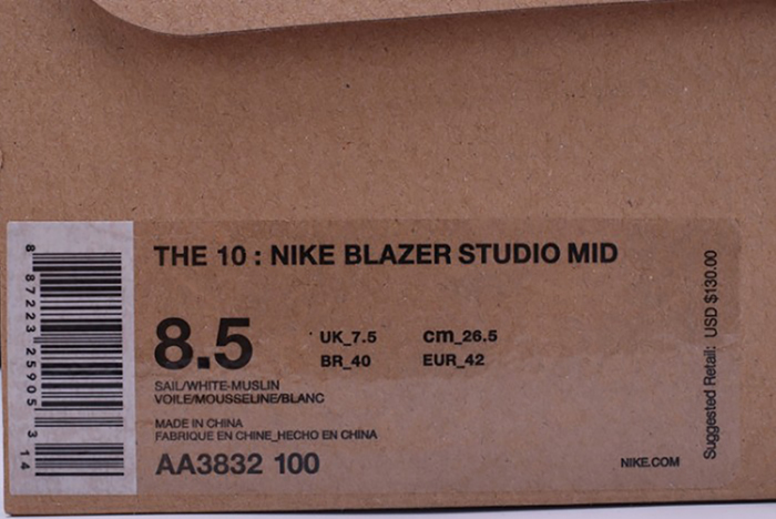 OFF-WHITE x Nike Blazer MID THE TEN 10 Virgil Abloh AA3832-100