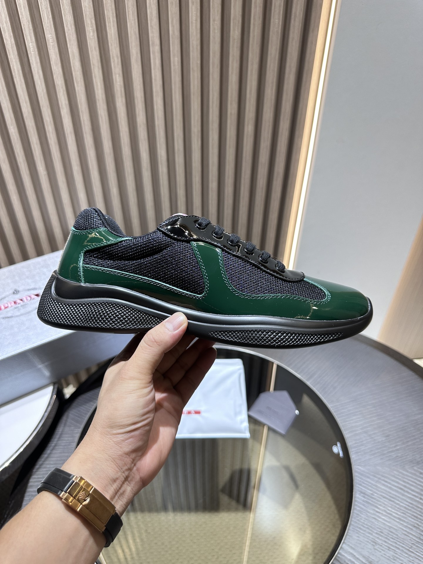 PRADA Patent Leather Sneakers Low-Top