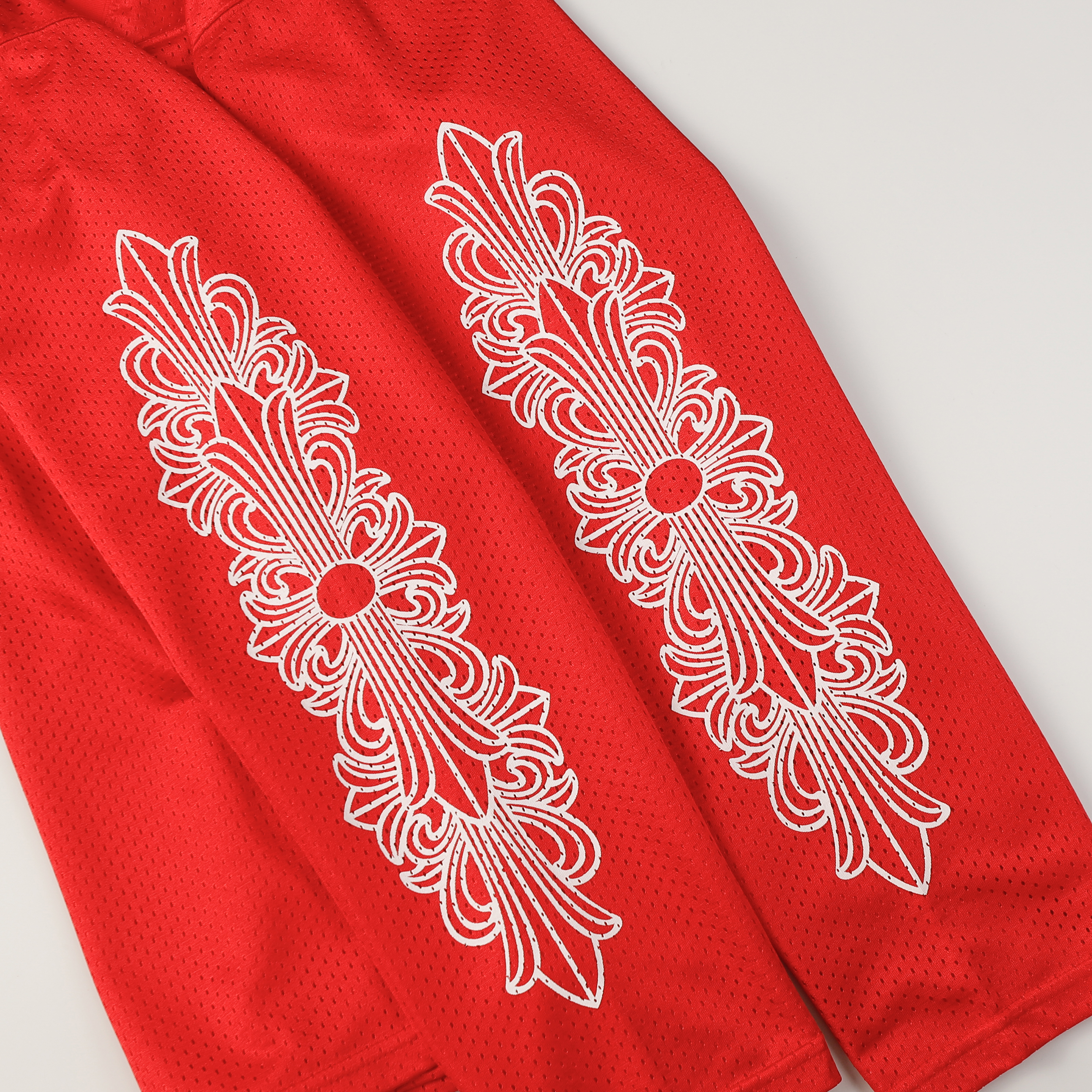 Ch*0me He**ts ice hockey collection silver-plated floral sleeve long sleeve t-shirt - unisex red