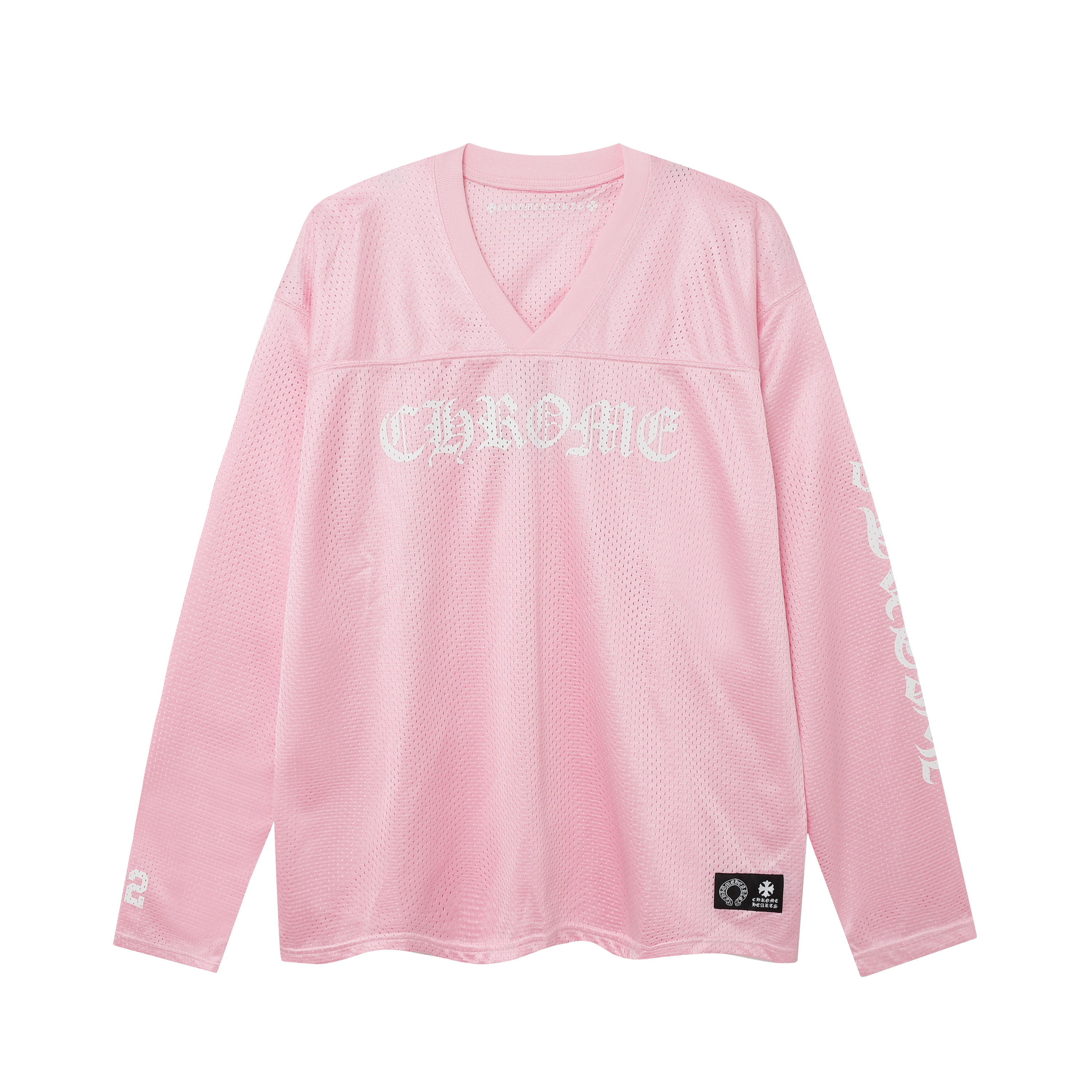 Ch*0me He**ts ice hockey collection silver-plated floral sleeve long sleeve t-shirt - unisex pink