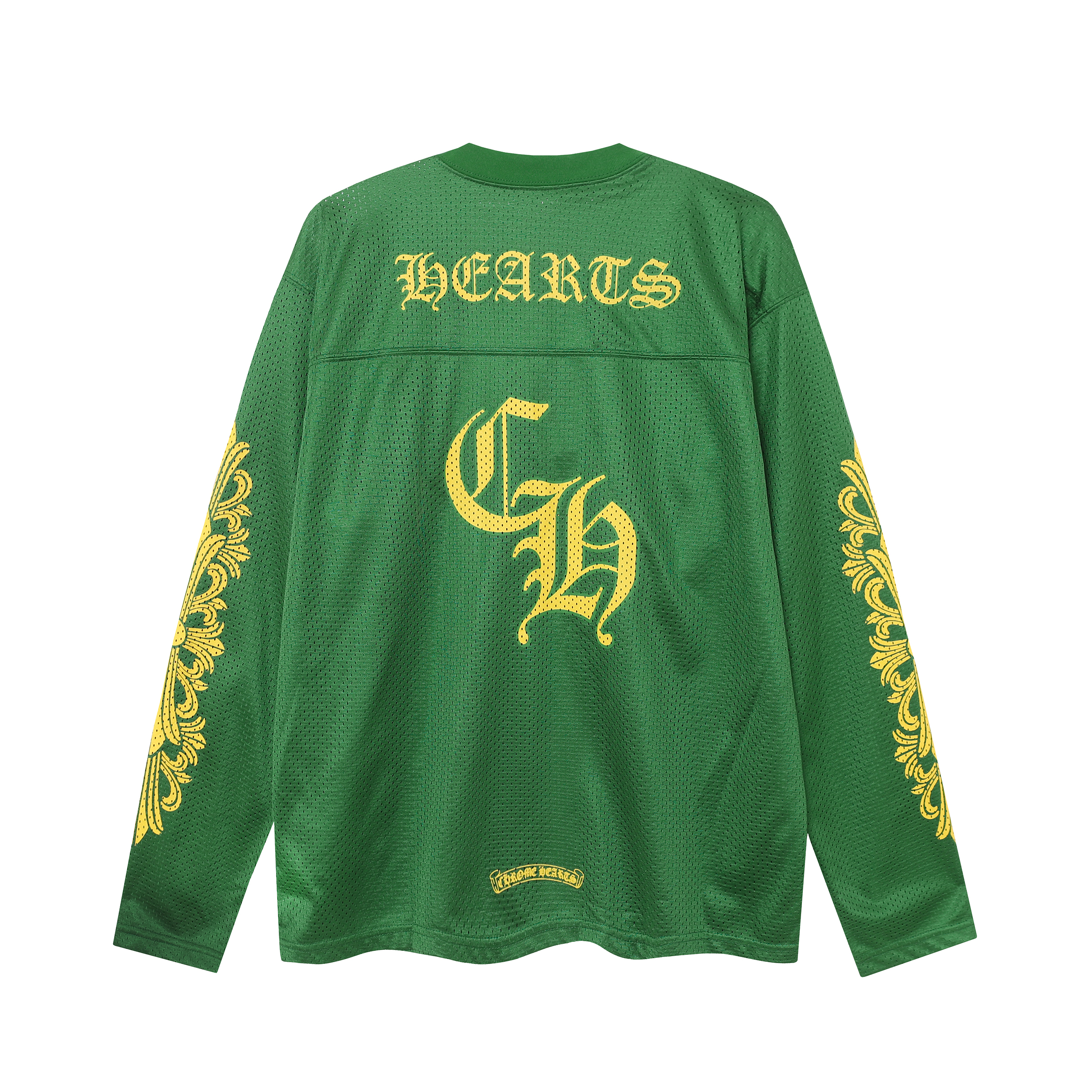 Ch*0me He**ts ice hockey collection silver-plated floral sleeve long sleeve t-shirt - unisex green