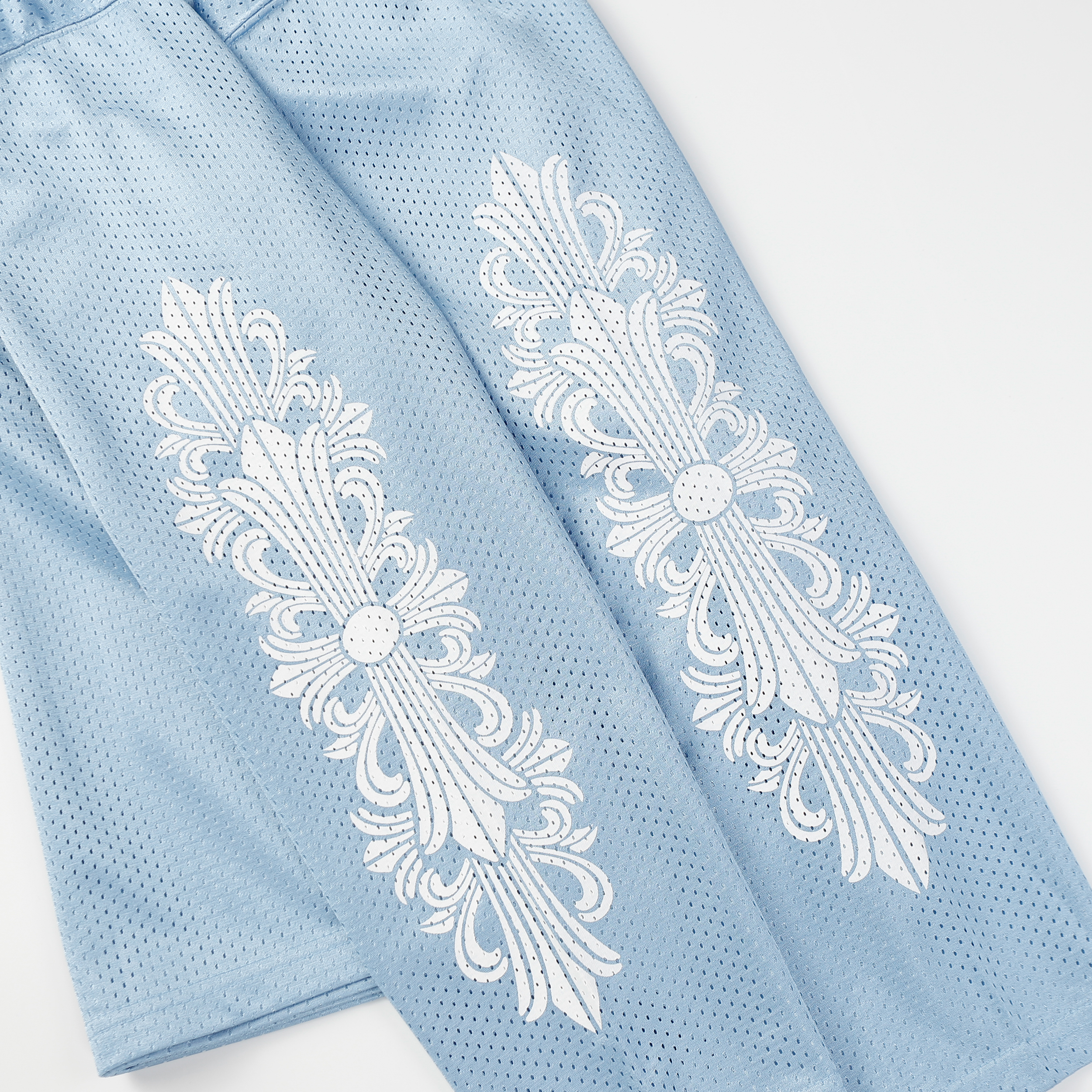 Ch*0me He**ts ice hockey collection silver-plated floral sleeve long sleeve t-shirt - unisex light blue