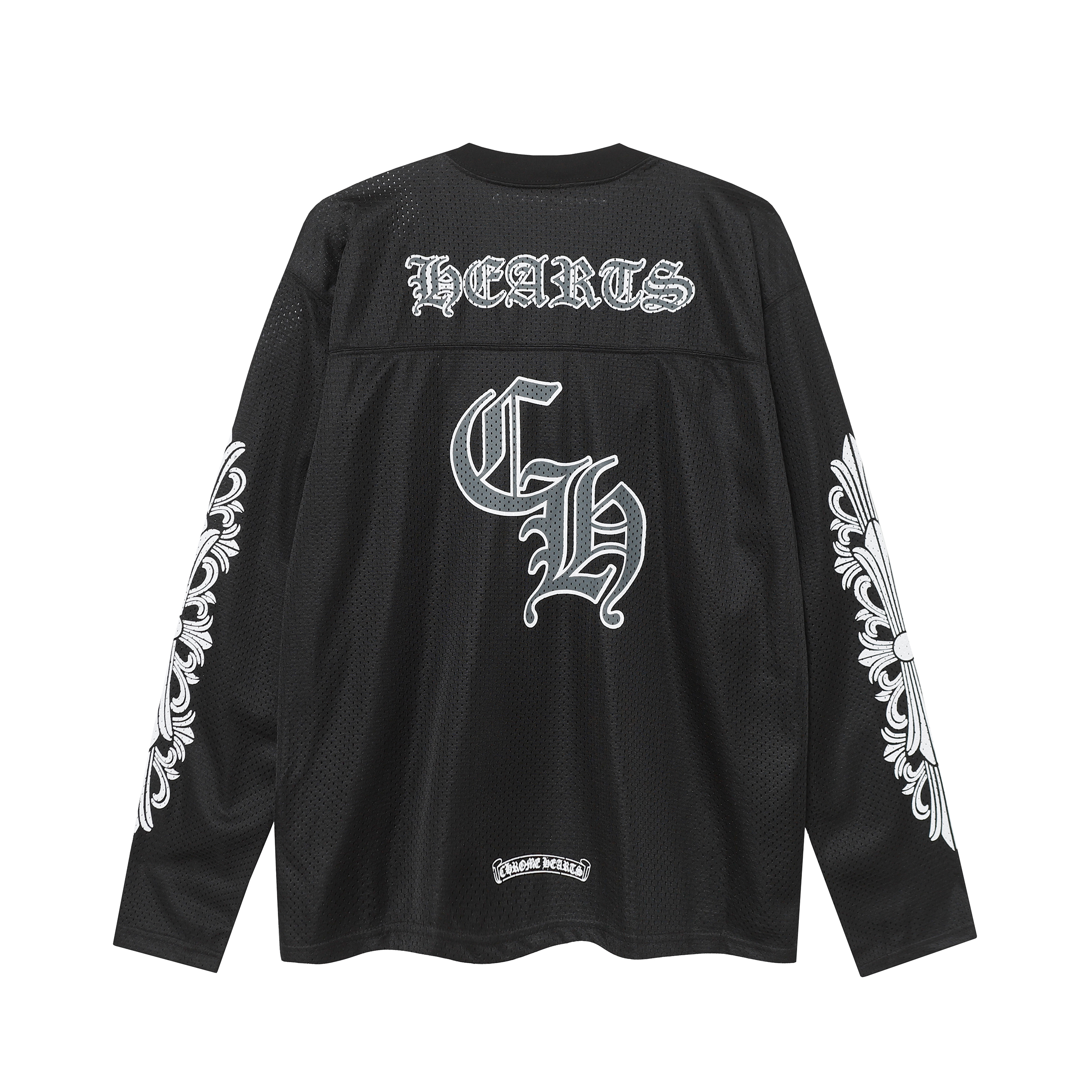 Ch*0me He**ts ice hockey collection silver-plated floral sleeve long sleeve t-shirt - unisex black