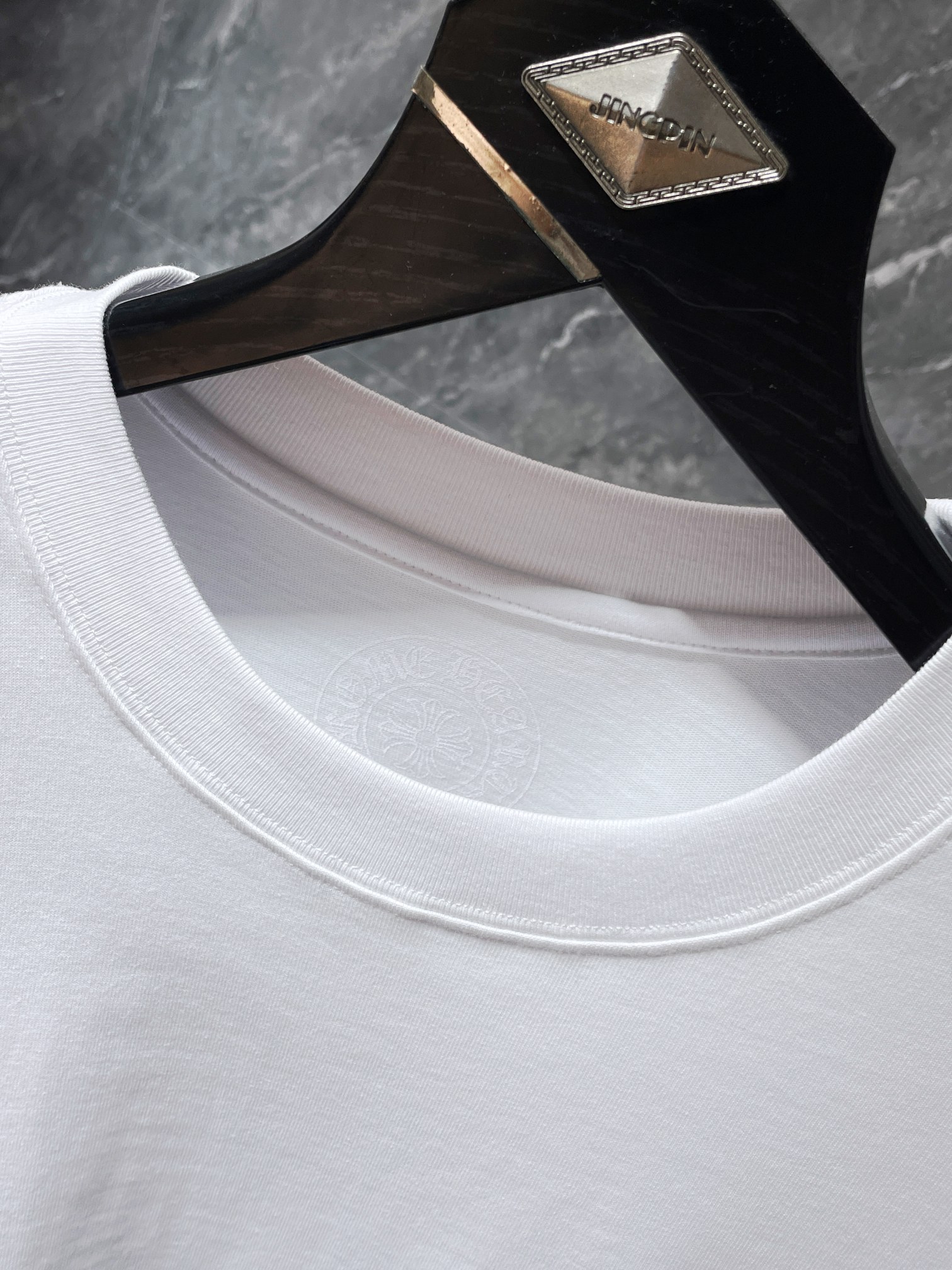 Ch*0me He**ts ss22 cross & letter print round neck long sleeve t-shirt - unisex white